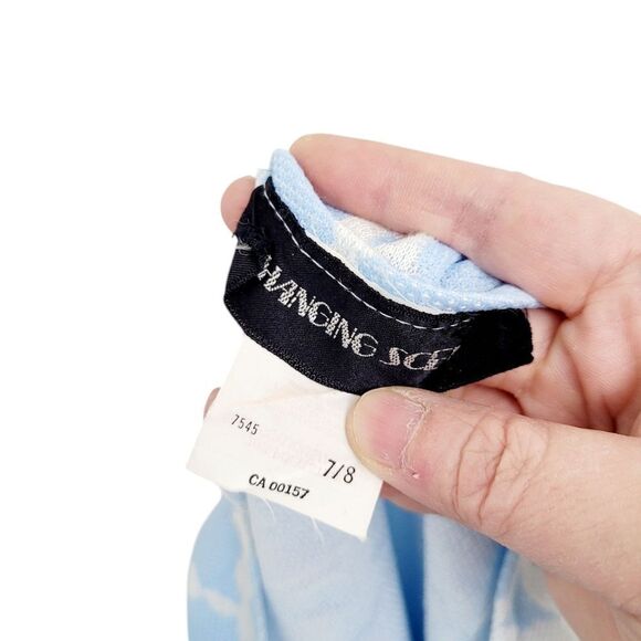 2/$20 Y2K Blue & White Pattern Top Blouse Made in Canada Size: 7/8 - Picture 8 of 8